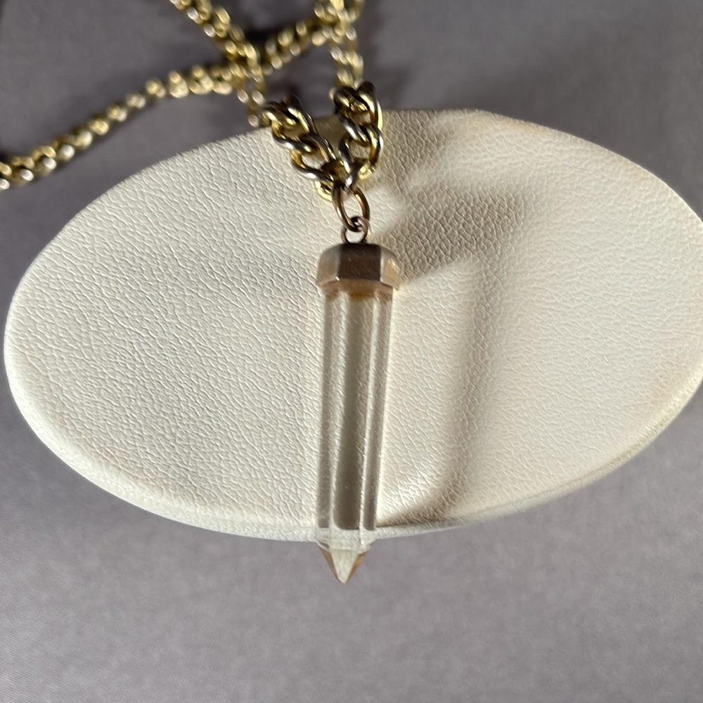 Single Crystal On Sterling Silver Chain With Lobster Claw Closer